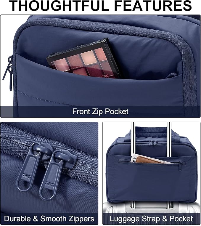 Bagstellar Travel Toiletry Bag, Lightweight Wide-open Large Puffy Toiletry Bag for Women, Quilted Makeup Bag Organizer Water-resistant Cosmetic Bag with Handle for Toiletries, Essentials, Accessories