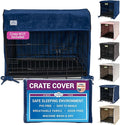 Pet Dreams Dog Crate Cover - Breathable Fabric Kennel Topper for Double-Door Crates, Fits iCrate Dog Cages 18, 24, 30, 36, 42, 48 Inches (Blue, Medium, 30")
