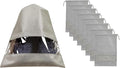 ANIZER 8 PCS 11.8"x17.3" Non-Woven Dustproof Drawstring Bag Travel Shoe Bags Dust Cover Pouch Bag Storage with Visual Window for Handbags Purses Shoes (GREY)