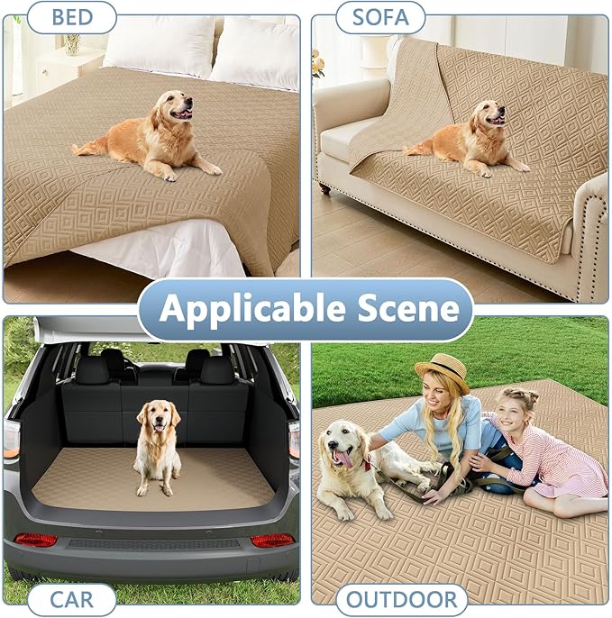 hyha Waterproof Dog Blanket, Soft Dog Bed Cover Pet Blankets, Waterproof Sofa Couch Cover for Dogs Washable, Reversible Pet Couch Covers for Sofa Furniture (68x82 Inch, Camel/Camel)