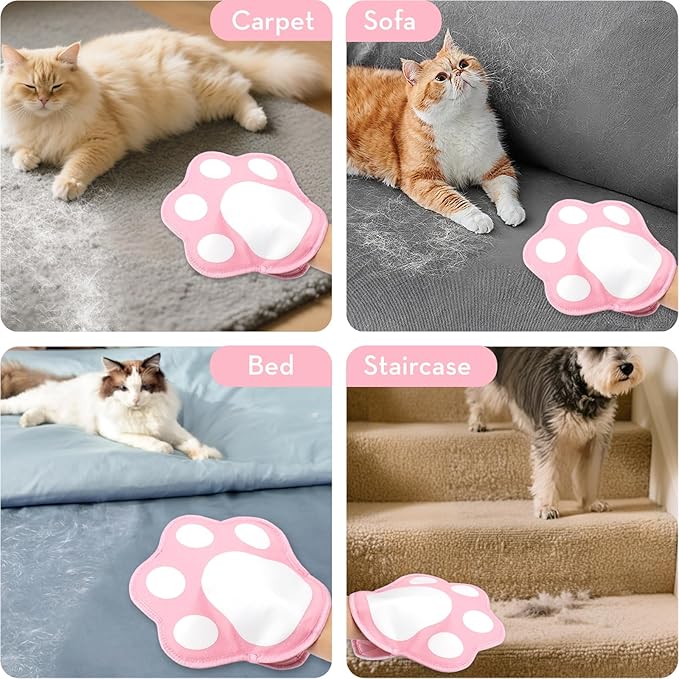 Mity rain 1PCS Pet Hair Removal Glove, Reusable Magical Brush Pet Hair for Cats & Dogs, Electrostatic Pet Hair Remover for Laundry, Carpet, Furniture, Car, Bedding, Easy Cleaning & Grooming Tool Pink