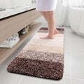 Arotive Microfiber Bathroom Rugs, Shaggy Soft and Absorbent Bath Rug, Non-Slip, Thick Plush Machine Washable Dry Bath Mats for Bathroom, Tub and Shower, 59x20, Brown, Rectangular