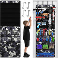 Over the Door Organizer for Toy Guns, Hanging Toy Guns Storage Organizer with Pockets and Slots for Kids Foam Blasters, Darts, Goggles, Toys Storage Door Hanger for Kids Rooms, Game Rooms, Camouflage