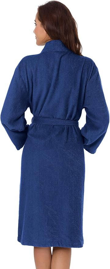SIORO Women Terry Cloth Bath Robes with Pockets, Soft Long Cotton plush Kimono Wrap Bathrobe, Spa, Fuzzy Female nightgrown