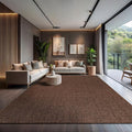 CAMILSON Easy Jute Rug 10x14, Indoor Outdoor Brown Color Fiber Area Rugs for Living Room Patio and Kitchen Rug, Solid Boho Woven Design, Easy-Cleaning, Washable Outside Carpet Alfombras (10 x 14)
