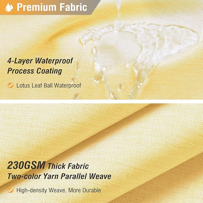 BTTN Fabric Shower Curtain, Linen Textured Heavy Duty Polyester Cloth Shower Curtain Set with Plastic Hooks, Yellow, 72" W x 84" L (Pack of 1)