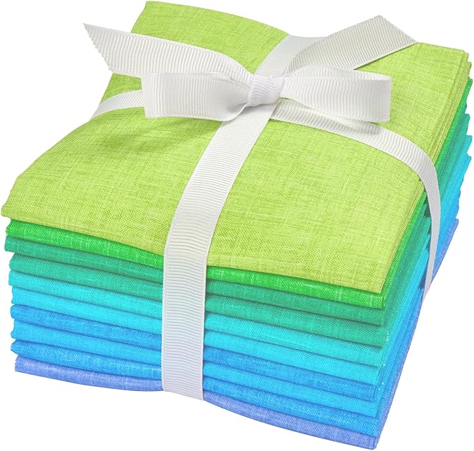 Craftido - 11 Options Solids with Tweed Tonals - Assorted Color Cotton Quilting Fabric Bundles 10pcs Fat Quarters 18"x21" - Medium Weight 5.2oz - for Quilting, Sewing and Crafts - Pastel Colors