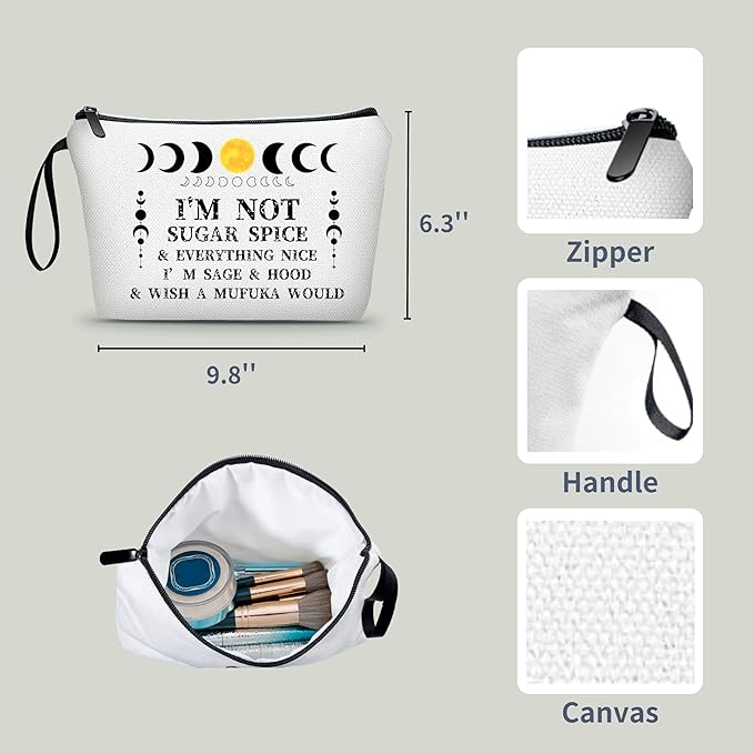 Spiritual Unusual Birthday Gift for Women Teenager Girl Small Cosmetic Makeup Bag for Purse Witch Stuff