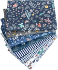 Aubliss 8pcs Fat Quarter Fabric Bundles 20'' x 20'' Cotton Craft Fabric Pre-Cut Squares Sheets for Patchwork Sewing Quilting Crafting(Checked/Striped/Floral)