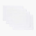 Solino Home Linen Placemats Set of 4 - Classic Hemstitch White Placemats 14 x 19 Inch - 100% Pure Linen Table Mats for Winter, Valentines, Spring, Easter