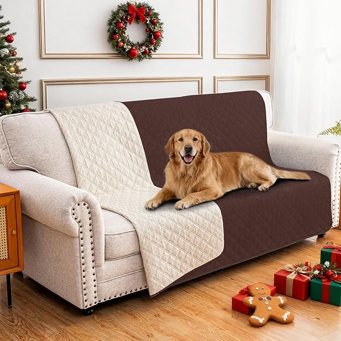 CYCMACO Waterproof Dog Bed Cover Pet Blanket, Soft Couch Cover for Dogs Washable, Non-Slip Dog Blanket Protect Furniture Couch Sofa Car for Puppy Large Dogs Cat (52x82 Inch, Coffee)