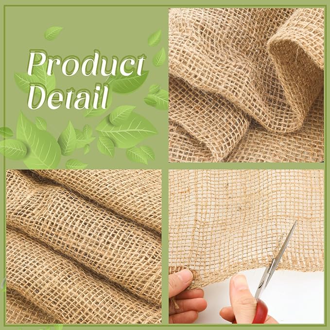 Buryeah 40 Inch x 72 ft Burlap Fabrics Roll Natural Gardening Multipurpose Burlap Weed Barrier Garden Landscape High Density Fabric Jute for Outdoor Home Craft Party Decor Wedding