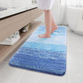 Arotive Microfiber Bathroom Rugs, Shaggy Soft and Absorbent Bath Rug, Non-Slip, Thick Plush Machine Washable Dry Bath Mats for Bathroom, Tub and Shower, 47x24, Light Royal Blue, Rectangular