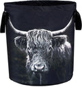 Highland Cow Laundry Basket Animal Foldable Oxford Cloth Funny Tote Bag Laundry Hamper Clothes Storage Bucket Organizer For Bathroom/Laundry Storage/Bedroom Storage Basket 17.7x13.7Inch
