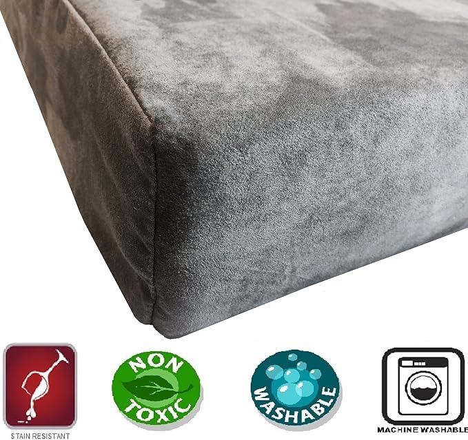 Dogbed4less XXL Orthopedic Cooling Memory Foam Pet Bed with Waterproof Internal Case + 2 Washable Microsuede External Cover for Large Dog