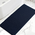 subrtex Bath Mat, Chenille Bath Rug, Soft Short Plush Bath Mat, Water Absorbent Shower Mat, Quick Dry, Machine Washable, Navy, 24' x 60'