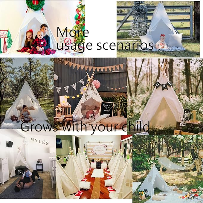 RongFa Teepee Tent for Kids-Portable Children Play Tent Indoor Outdoor (White)