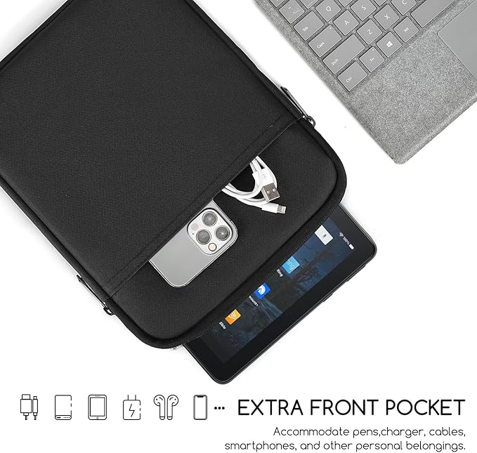 12.4 Inch Tablet Sleeve Case Bag for 2024 2023 Samsung Galaxy Tab S10+ S9+ Plus 12.4"/Galaxy Tab S9 FE+,Galaxy Tab S8+/Galaxy Tab S7 FE/Galaxy Tab S7+/Galaxy S7+ Plus Protective Carrying Sleeve(Black)
