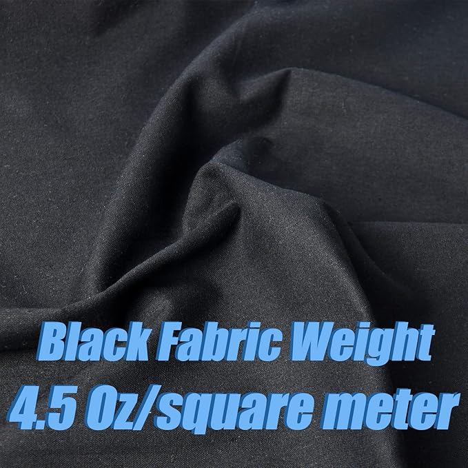 5 Yard Black Cotton Fabric,Natural Cotton Poplin Fabric by The Yard, 59 Inches Wide 100% Cotton Fabric,Soft Embroidery Muslin Quilting Material for Sewing Material Apparel Cloth