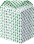 Kitinjoy Cotton 12 Pack Terry Kitchen Dish Cloths, 12 x 12 Inches Super Soft and Absorbent Dish Rags, Quick Drying Dish Towels for Washing Dishes, Green