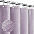 Gibelle Extra Long Shower Curtain 72 x 84, Tall Waffle Weave Textured Fabric Shower Curtain for Bathroom, Water Repellent, Machine Washable, Lavender