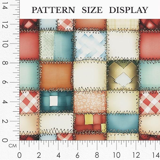 Soft Rustic Patchwork Cotton Fabric – Premium Turkish Printed Cotton 140 GSM, Pre-Cut 61 x 36.6 Inches, Quilting & Sewing Fabric for Crafts, Home Decor & DIY Projects
