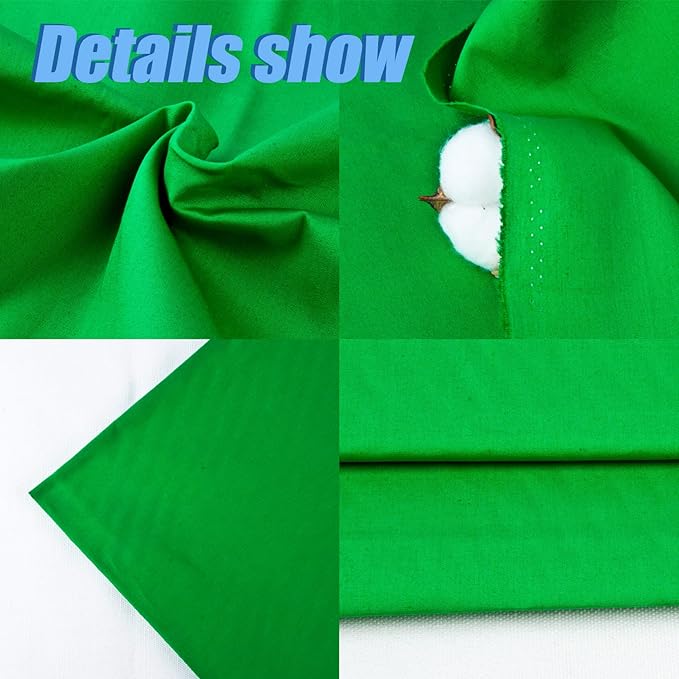 5 Yard Green Cotton Fabric,Natural Cotton Poplin Fabric by The Yard, 59 Inches Wide 100% Cotton Fabric,Soft Embroidery Muslin Quilting Material for Sewing Material Apparel Cloth