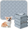 FunFurry Washable Pee Pads for Dogs - 4 Pack Reusable Pee Pads，Waterproof Puppy Pads，Pet Training Pads，Super Absorbent with Dog Paw Shape Non-Slip Backing (Light Grey, 18" X 24" - 4 Pack)