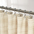 Siiluminisoy Beige Shower Curtain Farmhouse Shower Curtain Cotton Blend Striped Shower Curtains for Bathroom Shabby Chic Rustic Decor 72 x 72