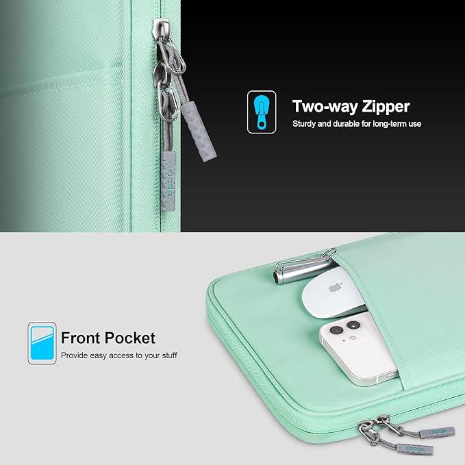 Lacdo Tablet Sleeve Bag for 11 inch iPad A16 / 11 Inch iPad Pro M5 M4 / 11 inch iPad Air M3 M2 / 10.9" iPad / 10.2" iPad /10.9" ipad Air, 11 inchs Samsung Galaxy Tab A9+ Bag, Fit Magic Keyboard, Green