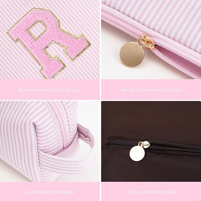 Btffitting Personalized Anniversary Wife's Birthday Gifts,Mothers Day Gifts for Women,Wife Gifts from Husband,Cool Birthday Gifts for Wife,Makeup Bag Set Cosmetic Bag for Teen Girls - Pink,R