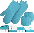 Silicone Oven Mitts Pot Holder Kitchen-Towels100% Cotton Dish Towels for Kitchen,Super Soft and Absorbent Kitchen Hand Towels/Tea Towels.Pot Holder,Oven Mitt Heat Resistant,Silicone Grip,Gift Set