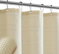 TURKIO Cream Shower Curtain Waffle Weave Shower Curtain Neutral Striped Fabric Shower Curtains for Bathroom (72Wx72H, Cream)