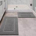 ZOESIOER Bathroom Rugs Sets 2 Piece, Ultra Absorbent Soft Bath Rug, Machine Washable Microfiber Non-Slip Bath Mat for Bathroom Floor, Tub, Toilet, Shower Room, Dark Grey