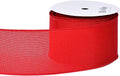 Ribest Red Linen Wired Ribbon, 2.5 Inch × 10 Yard, Burlap Valentine Ribbon for Wreaths Bows Making Crafts Christmas Tree Decoration Gift Wrapping