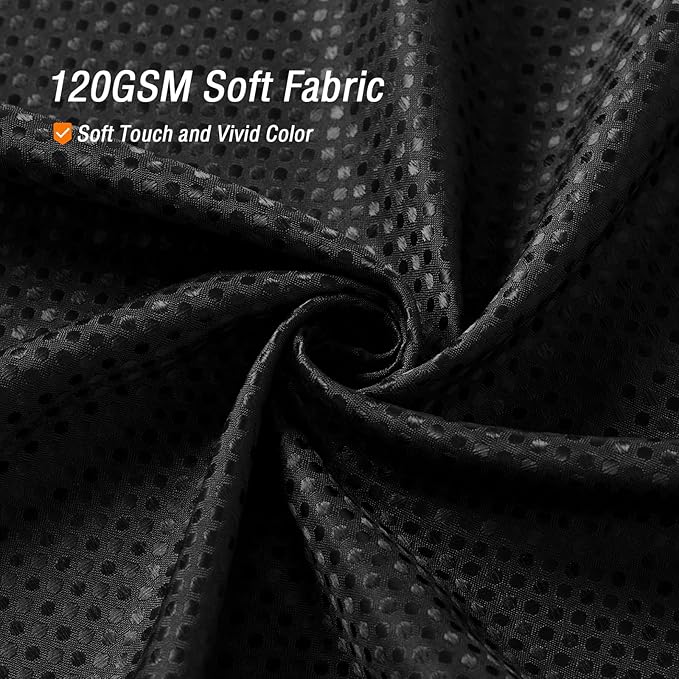 Gibelle Extra Long Shower Curtain 72 x 84, Tall Waffle Weave Textured Fabric Shower Curtain for Bathroom, Water Repellent, Machine Washable, Black