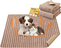 Dog Crate Mat, 2 Pack 18"×24" Flannel Washable Pet Mat for Dogs and Cats, Non-Slip Pet Pad for Kennel Training, Absorbs Urine and Waterproof Pad for Sofa Bed Crate Kennel Car Seat Floor（Khaki）