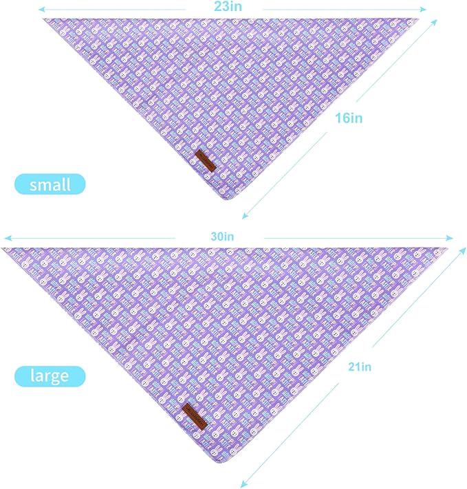 MR. CHUBBYFACE Easter Dog Bandanas Reversible Triangle Bibs Scarf Accessories for Dogs Cats Pets