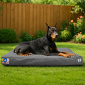 Sytopia 42 Inch Canvas Outdoor Dog Bed for Extra Large Dogs, Waterproof Washable Removable Cover, Indoor Patio Pet Pad, Dark Gray