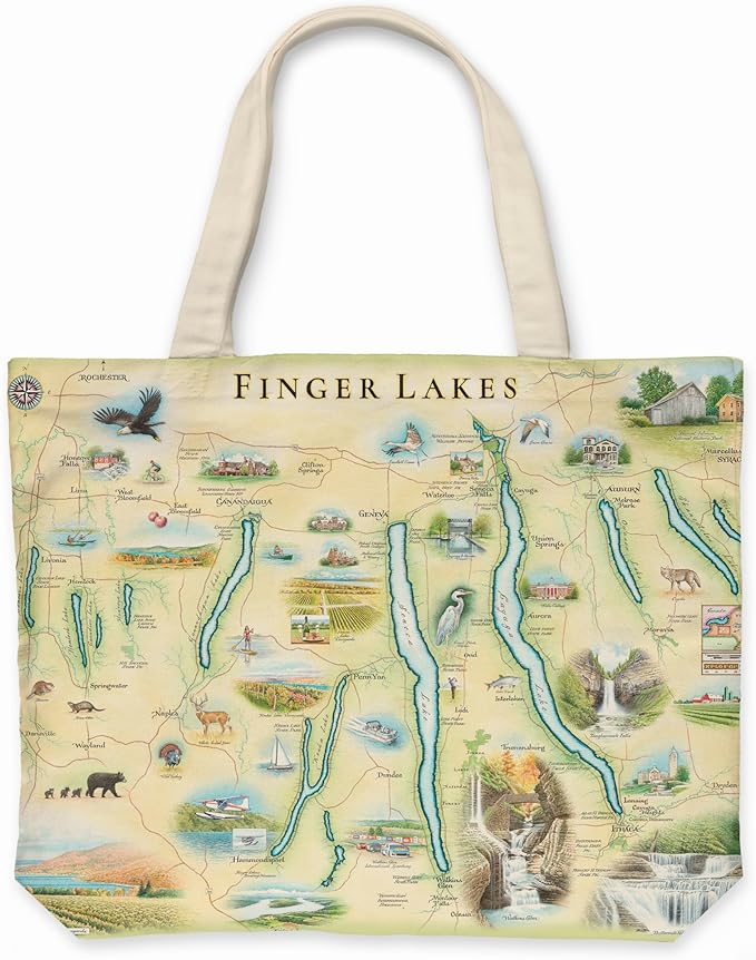 Xplorer Maps Canvas Tote Bag with Handles, Cloth Grocery Shopping Bag, Reusable & Eco-friendly Bag, 100% Cotton, Washable