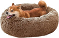 Comfort Donut Dog Bed for Small Dogs, Cat Bed & Pet Bed for Indoor Use, Medium Size with Soft Plush, Round Dog Beds for Large Dogs and Cats (Light Brown, 20''Lx20''Wx8''Th)