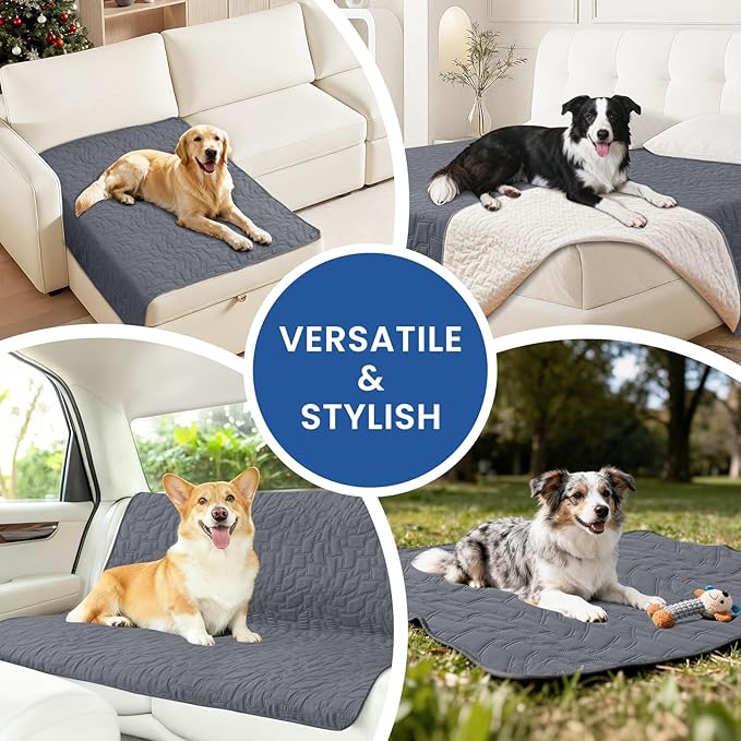 CYCMACO Waterproof Couch Covers for Pets, Waterproof Dog Bed Cover, Anti-Slip Soft Dog Blankets, Couch Cover for Dogs Washable, Pet Blanket for Puppy Large Dogs Cat (30x53 Inch, Dark Grey)