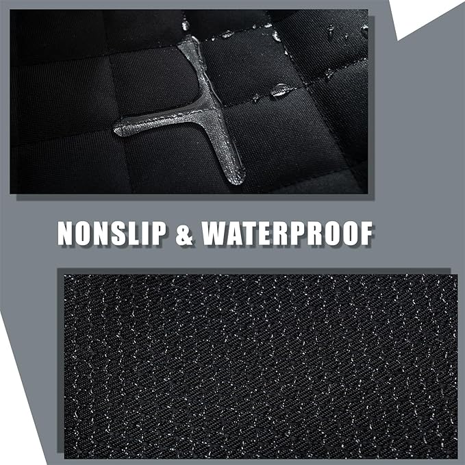 YOVEEKLE Back Car Seat Cover for Dogs, Nonslip Waterproof Dog Car Seat Protector for Rear Bench Stays Securely in Place Fits for Vehicles & SUVs (Black)