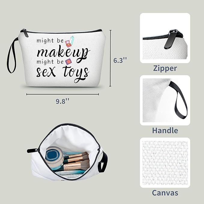 ARIOSEY Funny Gifts for Women, Makeup Bag for Purse, Couple's Travel Cosmetic Bag, Womens Gifts for Christmas