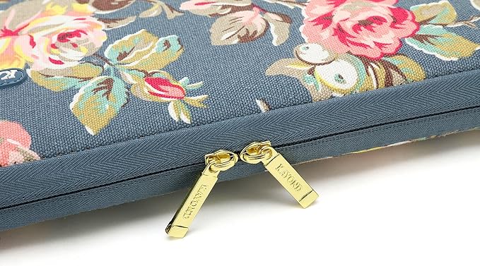 kayond Water-Resistant Canvas 15.6 Inch Laptop Sleeve-Blue Water Hyacinth
