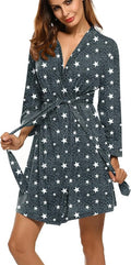 HOTOUCH Womens Robe Lightweight Short Knit Bathrobe Soft Ladies Sleepwear with Pockets