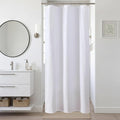 Ebesto White Stall Shower Curtain 36 x 72 Inch, Textured Soft Fabric Waffle Narrow Size Modern White Small Curtain for Bathroom Hotel, Machine Washable, Water Resistant, 36Wx72L Inches