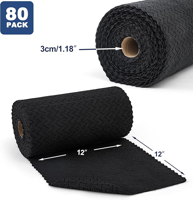 Tigona 80 Pack Microfiber Cleaning Cloth Roll Reusable Paper Towels 12"x12" Tear Away Cloth,Absorbent Dish Rags for House Kitchen,Wash Cloths,Lint Free Rags for Window Cars Cleaning Supplies
