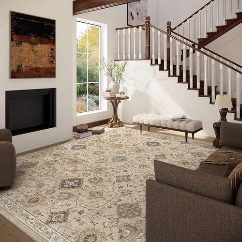 10x12 Area Rugs for Living Room: Bedroom Rug Stain Resistant Non Slip Low Pile Soft Lightweight Carpet for Kitchen Dining Room Nursery Kids Room Farmhouse Home Office
