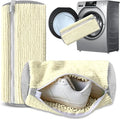 Xinambyh 2Pcs Reusable Shoe Washing Machine Bag for Washer and Dryer:Free Up Hands, Prevent Deformation,shoe bag with Zipper Protection Design, Use for all Shoes,Sports Shoes(Cream)